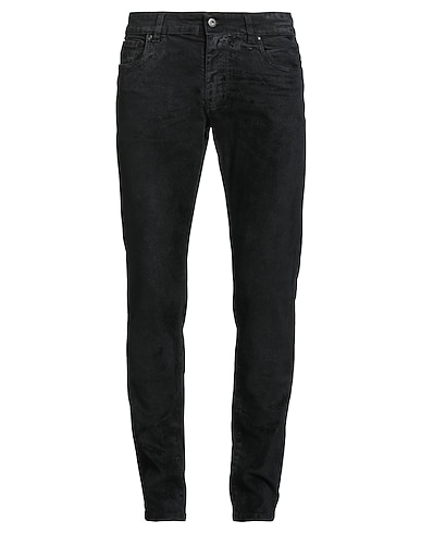 SALVATORE SANTORO Denim pants Black 99% Cotton, 1% Elastane