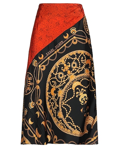 MARINE SERRE Midi skirt Black 100% Silk