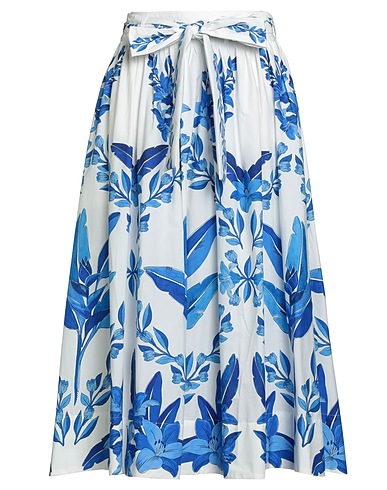 FARM RIO Midi skirt Light blue 100% Cotton