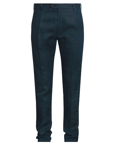 MESSAGERIE Casual pants PATRIZIO PISCAGLIA Midnight blue 100% Linen