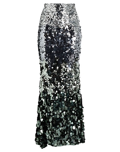 PATRIZIA PEPE Long skirt Silver 95% Polyester, 5% Elastane, Polyamide