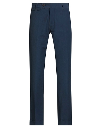 MESSAGERIE Casual trouser PATRIZIO PISCAGLIA Navy blue 66% Cotton, 24% Linen, 10% Polyester
