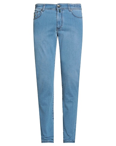 LUIGI BORRELLI NAPOLI Denim trousers 97% Cotton, 3% Elastane