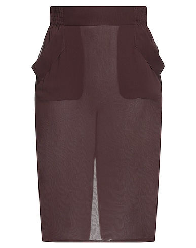 SAINT LAURENT Midi skirt Burgundy 100% Silk