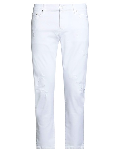 0/ZERO CONSTRUCTION Denim trousers Off white 97% Cotton, 3% Elastane