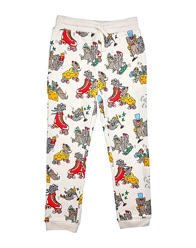 STELLA McCARTNEY KIDS Casual trouser White 100% Cotton, Elastane