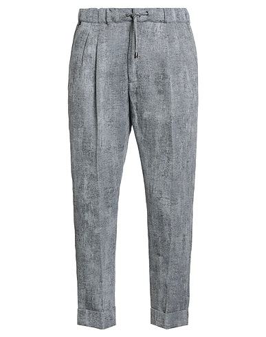 MESSAGERIE Casual trouser Blue 70% Cotton, 30% Linen