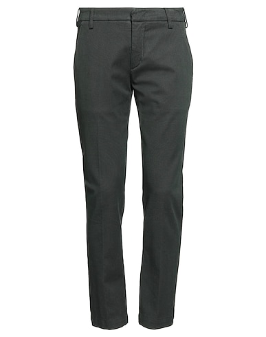 ENTRE AMIS Casual pants Dark green 97% Cotton, 3% Elastane