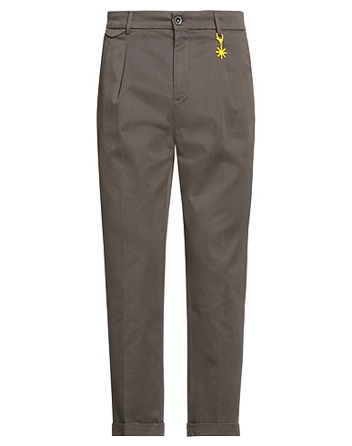 MANUEL RITZ Casual trouser Brown 73% Cotton, 24% Polyester, 3% Elastane