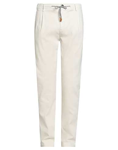 ELEVENTY Casual trouser Cream 98% Cotton, 2% Elastane