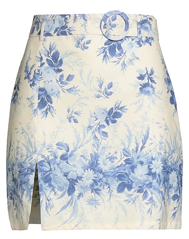 TWINSET Mini skirt Azure 55% Linen, 45% Cotton