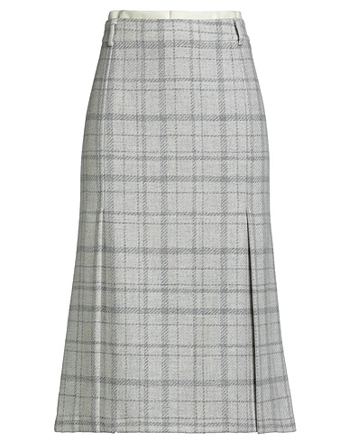 BALLANTYNE Midi skirt Light grey 97% Wool, 3% Cashmere