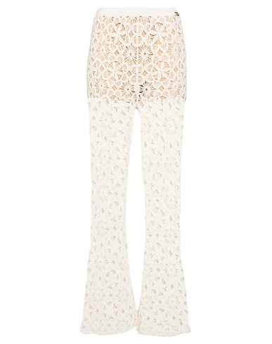 TWINSET Casual trouser Ivory 100% Cotton