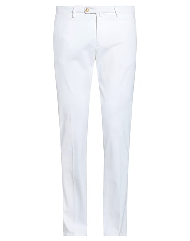 LUIGI BORRELLI NAPOLI Casual trouser White 98% Cotton, 2% Elastane