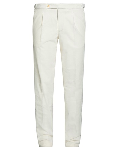 LUIGI BORRELLI NAPOLI Casual trouser Ivory 98% Cotton, 2% Elastane