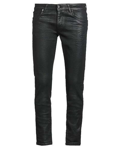 SALVATORE SANTORO Denim trousers Black 99% Cotton, 1% Elastane