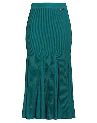 TWINSET Midi skirt U&B Deep teal 48% Polyester, 29% Polyamide, 18% Acrylic, 5% Wool