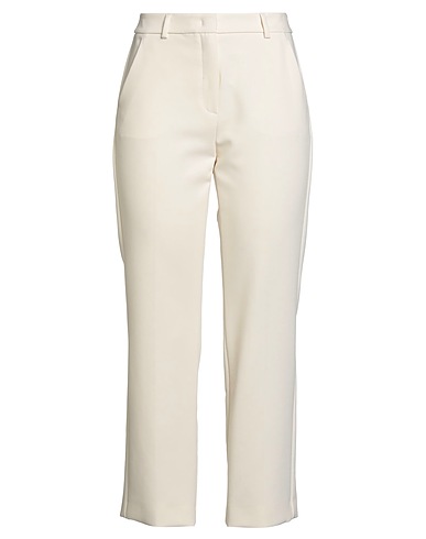 WEEKEND MAX MARA Casual trouser Ivory 72% Polyester, 21% Viscose, 7% Elastane