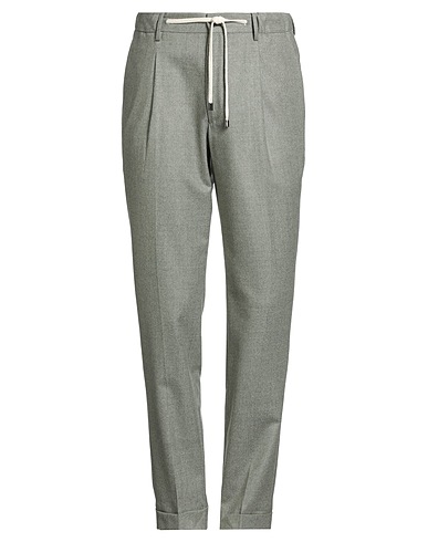 LUIGI BORRELLI NAPOLI Casual trouser Sage green 100% Virgin Wool