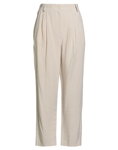 ANGELA DAVIS Pantalone Beige 80% Viscosa, 20% Lino