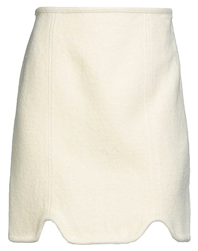 JIL SANDER Mini skirt Ivory 67% Cotton, 33% Wool