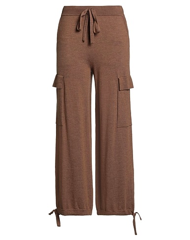 P.A.R.O.S.H. Casual trouser Brown 75% Wool, 15% Cashmere, 10% Elastane