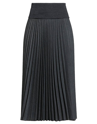 D.EXTERIOR Maxi Skirts Charcoal 100% Virgin Wool, Polyester, Merino Wool
