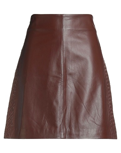 WEEKEND MAX MARA Minigonna Marrone 100% Pelle di agnello