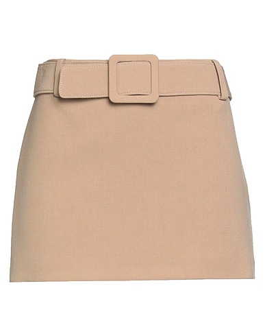SIMONA CORSELLINI Minigonna Beige 63% Poliestere, 27% Viscosa, 7% Cotone, 3% Elastan
