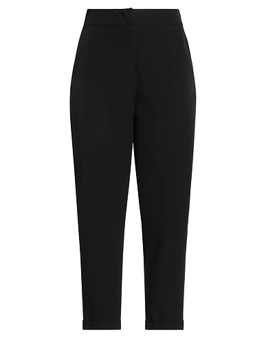 ANN MAX Casual trouser Black 89% Polyester, 11% Elastane