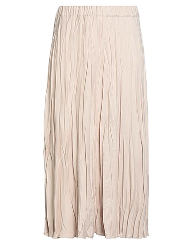 ANNA SERAVALLI Maxi Skirts Beige 64% Polyester, 33% Viscose, 3% Elastane