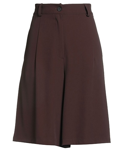 LE STREGHE Shorts & Bermuda Dark brown 96% Polyester, 4% Elastane