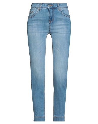 LE STREGHE Denim trousers Blue 98% Cotton, 2% Elastic fibres