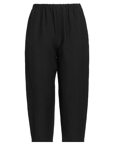 A.B  APUNTOB Casual trouser Black 50% Linen, 50% Virgin Wool