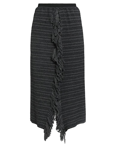 LIVIANA CONTI Midi skirt Charcoal 50% Cashmere, 50% Polyamide