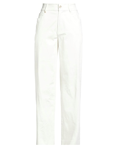 CULT GAIA Casual trouser Off white 75% Cotton, 22% Viscose, 3% Elastane