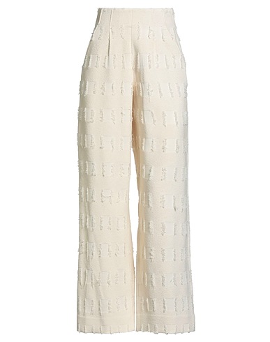 CULT GAIA Casual trouser Ivory 68% Cotton, 18% Polyester, 8% Viscose, 5% Wool, 1% Elastane