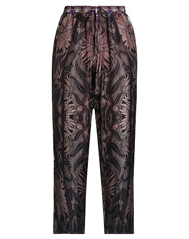PIERRE-LOUIS MASCIA Casual pants Dark brown 100% Silk