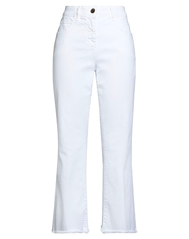 LUISA SPAGNOLI Bootcut Jeans White 93% Cotton, 7% Elastomultiester
