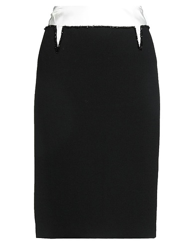 N°21 Gonna midi Nero 93% Lana, 6% Poliammide, 1% Elastan, Viscosa, Vetro