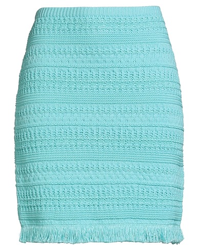 LUISA SPAGNOLI Mini skirt Sky blue 92% Cotton, 8% Polyamide