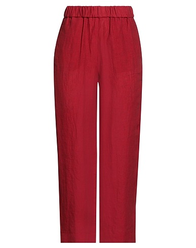 LUISA SPAGNOLI Casual trouser Brick red 100% Linen