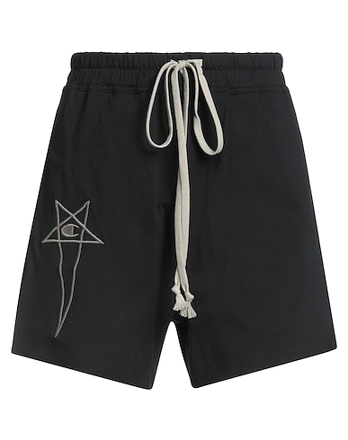 RICK OWENS x CHAMPION Shorts & Bermuda Black 100% Cotton