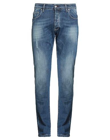 DANIELE ALESSANDRINI HOMME Denim pants Blue 98% Cotton, 2% Elastane