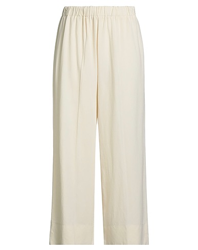 MARIA BELLENTANI Casual trouser Ivory 80% Viscose, 20% Linen