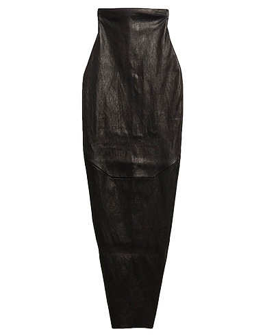 RICK OWENS Long skirt Black 65% Lambskin, 34% Cotton, 1% Lycra®