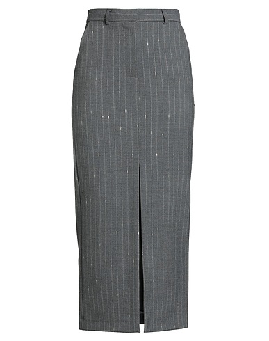 SIMONA CORSELLINI Long skirt Light grey 53% Polyester, 43% Virgin Wool, 4% Elastane