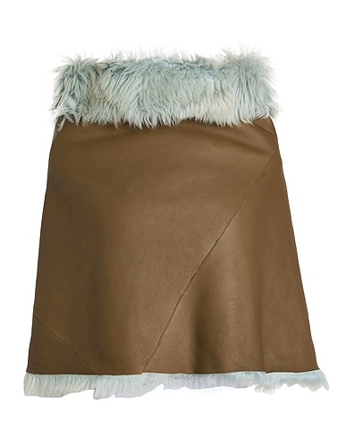 RICK OWENS Cape Khaki 100% Lamm-Shearling