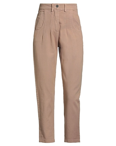 LE STREGHE Denim trousers Sand 100% Cotton
