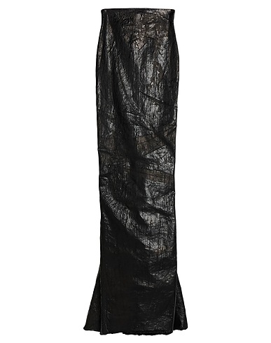 RICK OWENS Denim skirt Black 91% Cotton, 6% Elastomultiester, 3% Rubber